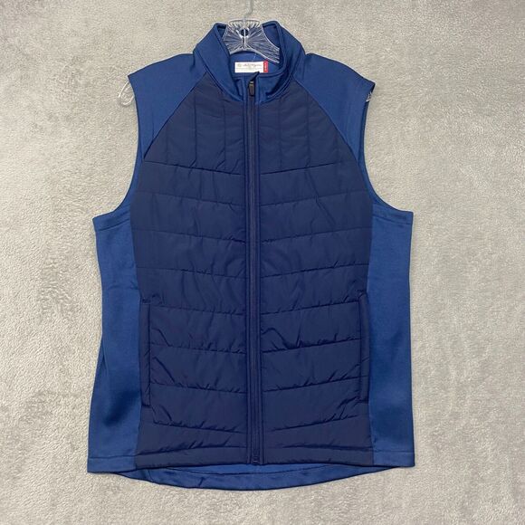 Ben Hogan Jacket Womens Small Blue Vest Mixed Media Full Zip Mock Neck Golf - Picture 1 of 7